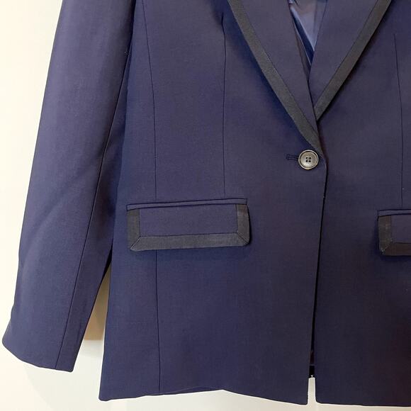 J.Crew Vivienne Blazer Italian Stretch Merino Wool Blend Office Exec CI618 Navy - Picture 6 of 16
